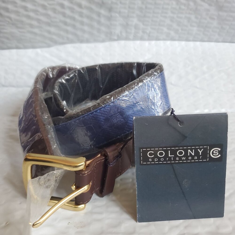 NWT Mens 33" Belt Duke Blue Devils 100% Polished Silk High Sheen Lenticular Logo